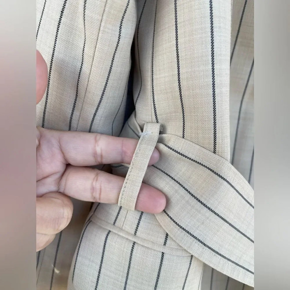 RALPH LAUREN BLACK LABEL Womens Pinstripe Work Two-Button Blazer size 14 - Picture 8 of 17